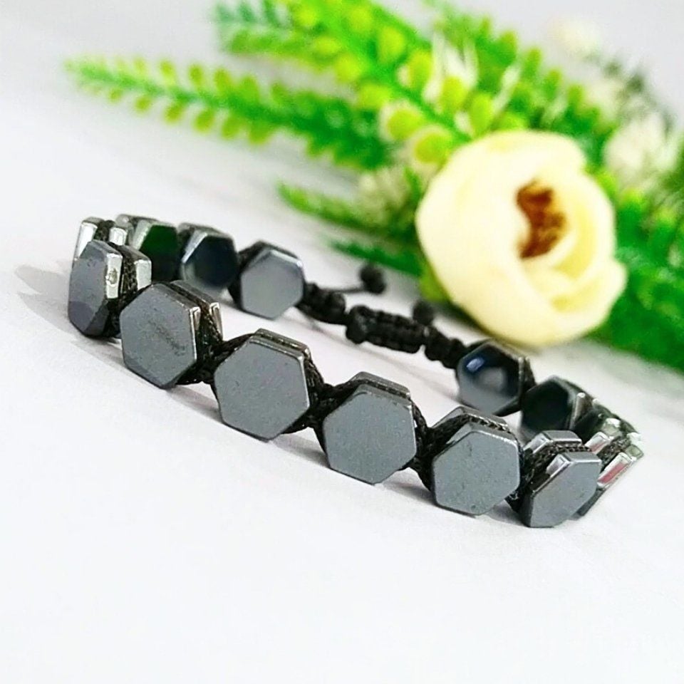 Hematit Makrome Doğal Taş Bileklik - BLK891