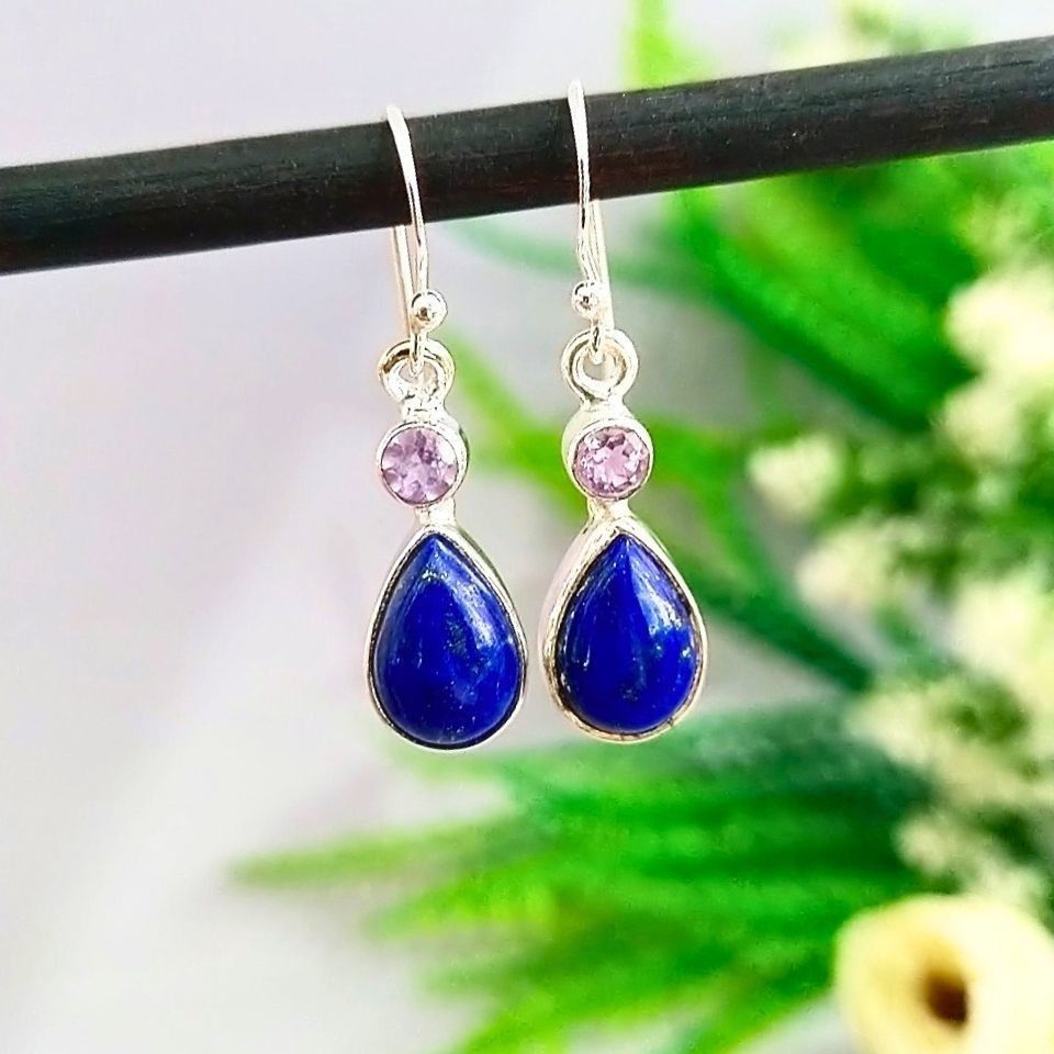 Lapis Lazuli Doğal Taş Küpe - KP879