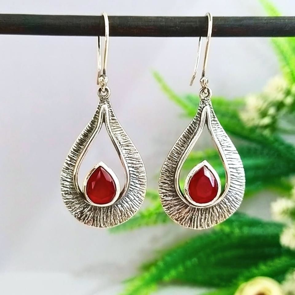 Rhodolite Garnet Özel Tasarım Küpe - KP901