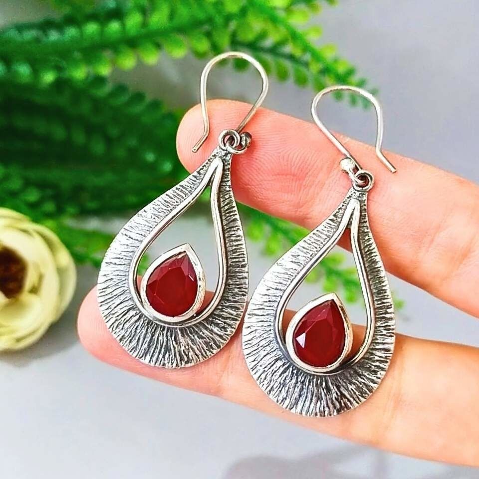 Rhodolite Garnet Özel Tasarım Küpe - KP901
