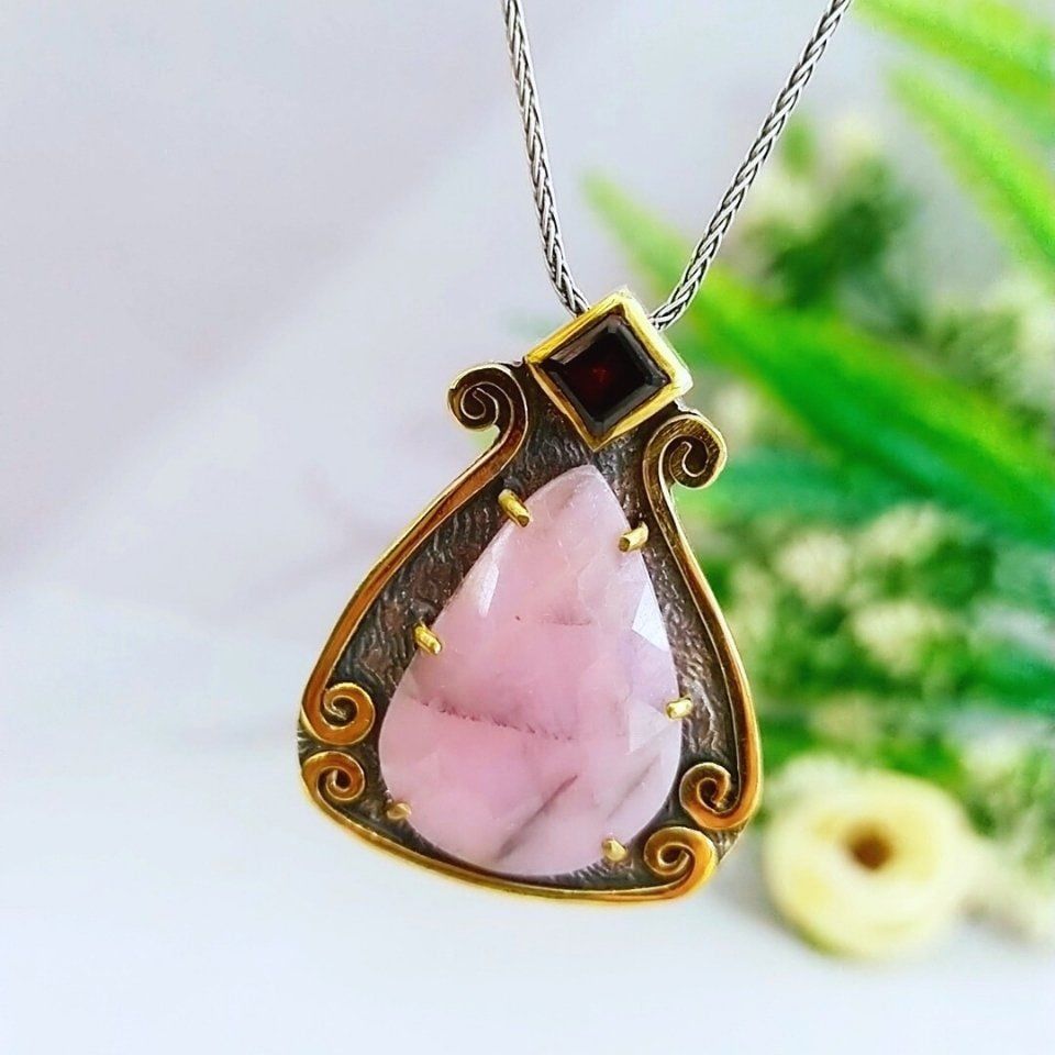 Pembe Safir Özel Tasarım Kolye - TSR1244