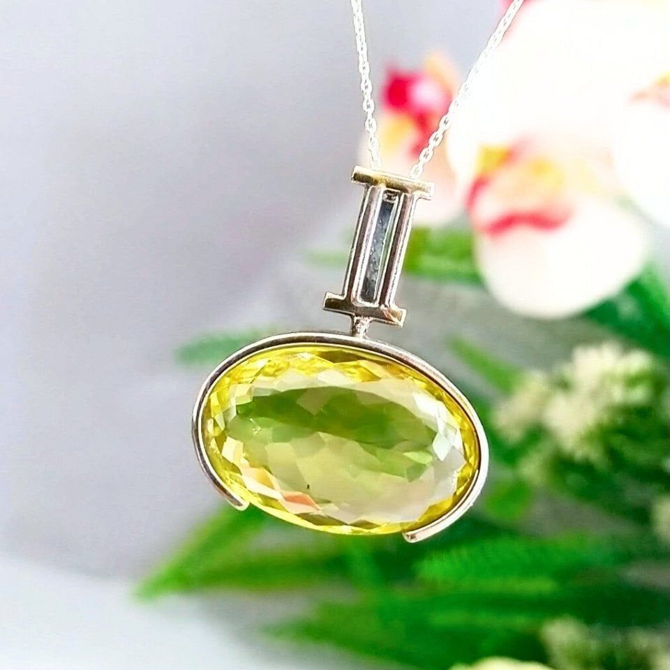 Limon Topaz Özel Tasarım Kolye - TSR1256