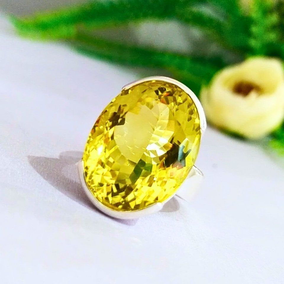 Limon Topaz Özel Tasarım Yüzük - OTS1026