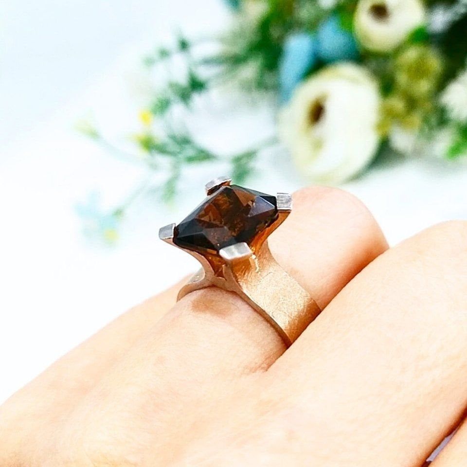 Smoky Topaz Özel Tasarım Yüzük