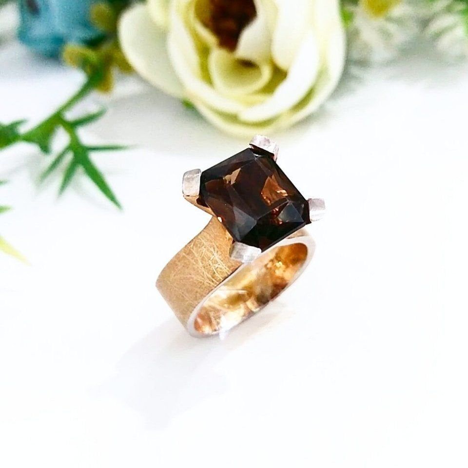 Smoky Topaz Özel Tasarım Yüzük