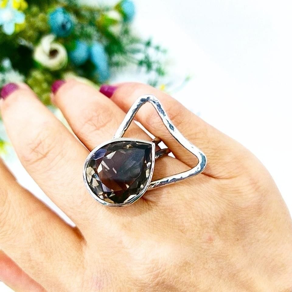 Smoky Topaz Özel Tasarım Yüzük