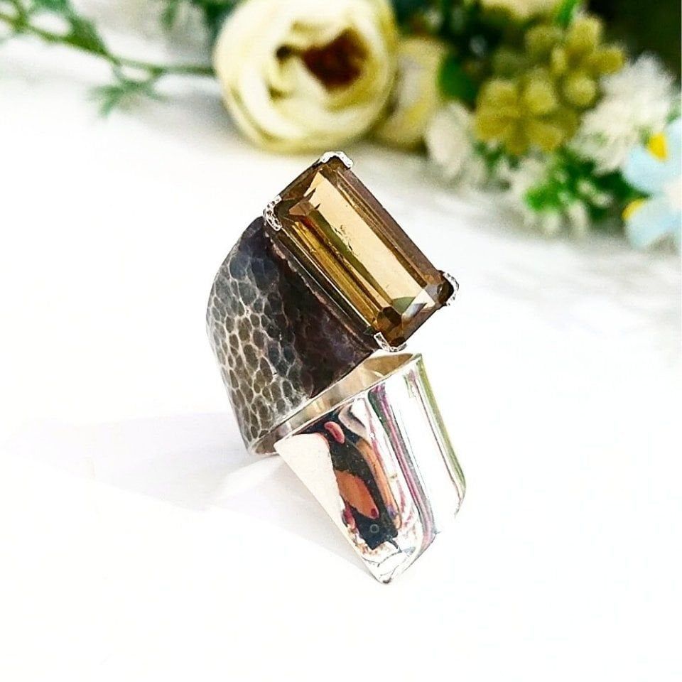 Smoky Topaz Özel Tasarım Yüzük