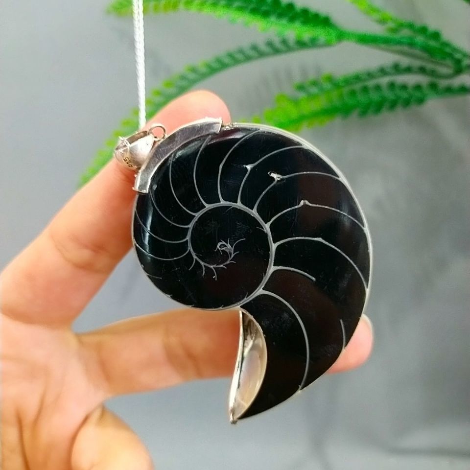 Sedefli Ammonit Özel Tasarım Kolye F822