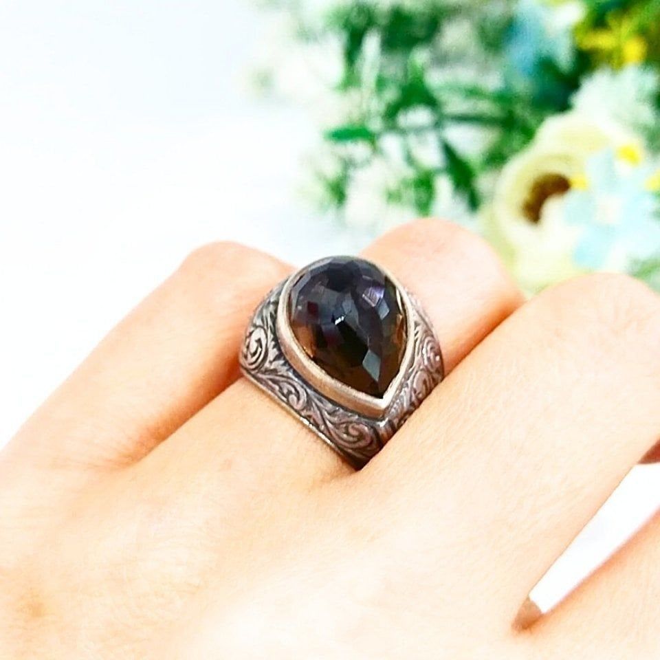 Smoky Topaz Özel Tasarım Yüzük - OTS971