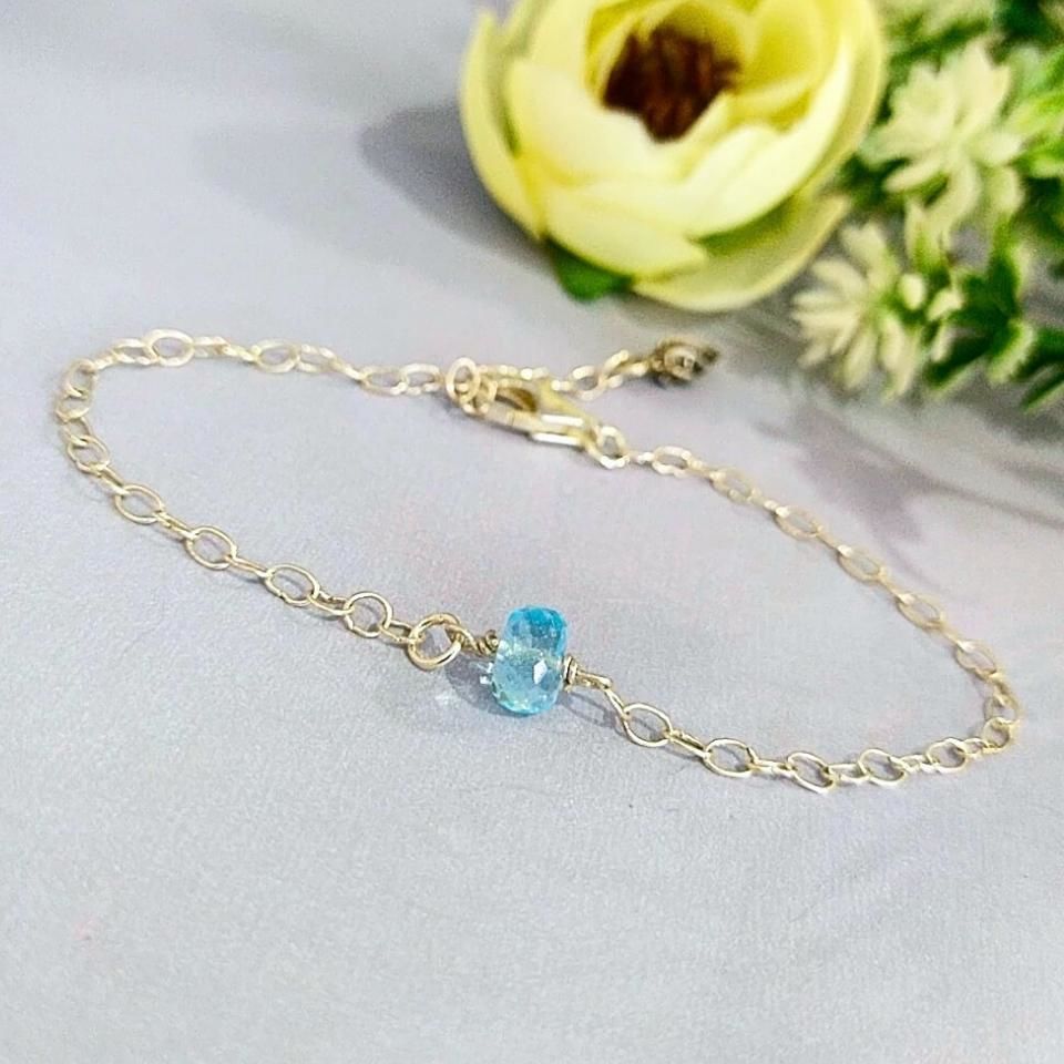 Mavi Topaz Doğal Taş Bileklik - BLK858