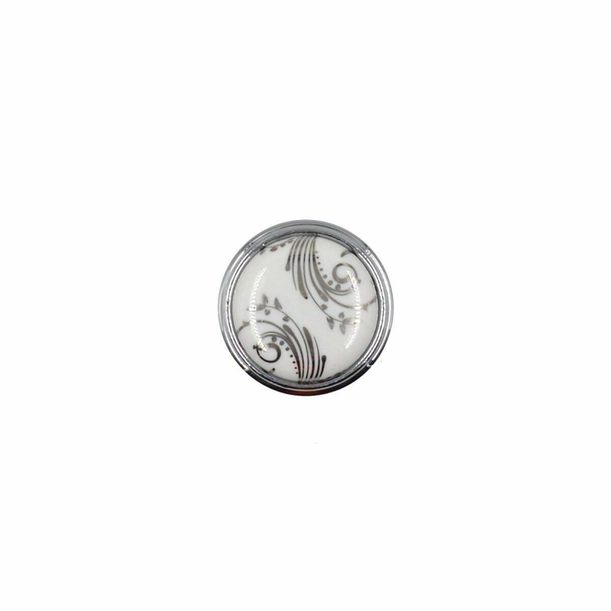 Giusti P77.00.G8.CLG  Metal Krom - Beyaz 00mm Düğme Kulp