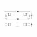 Hafele VIOLET Kulp antik gümüş 128 mm