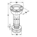 Hafele PFT02 Baza ayağı, siyah 150mm