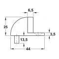 Hafele Stoper zemine, vidalı p.çel.mat 44x25mm