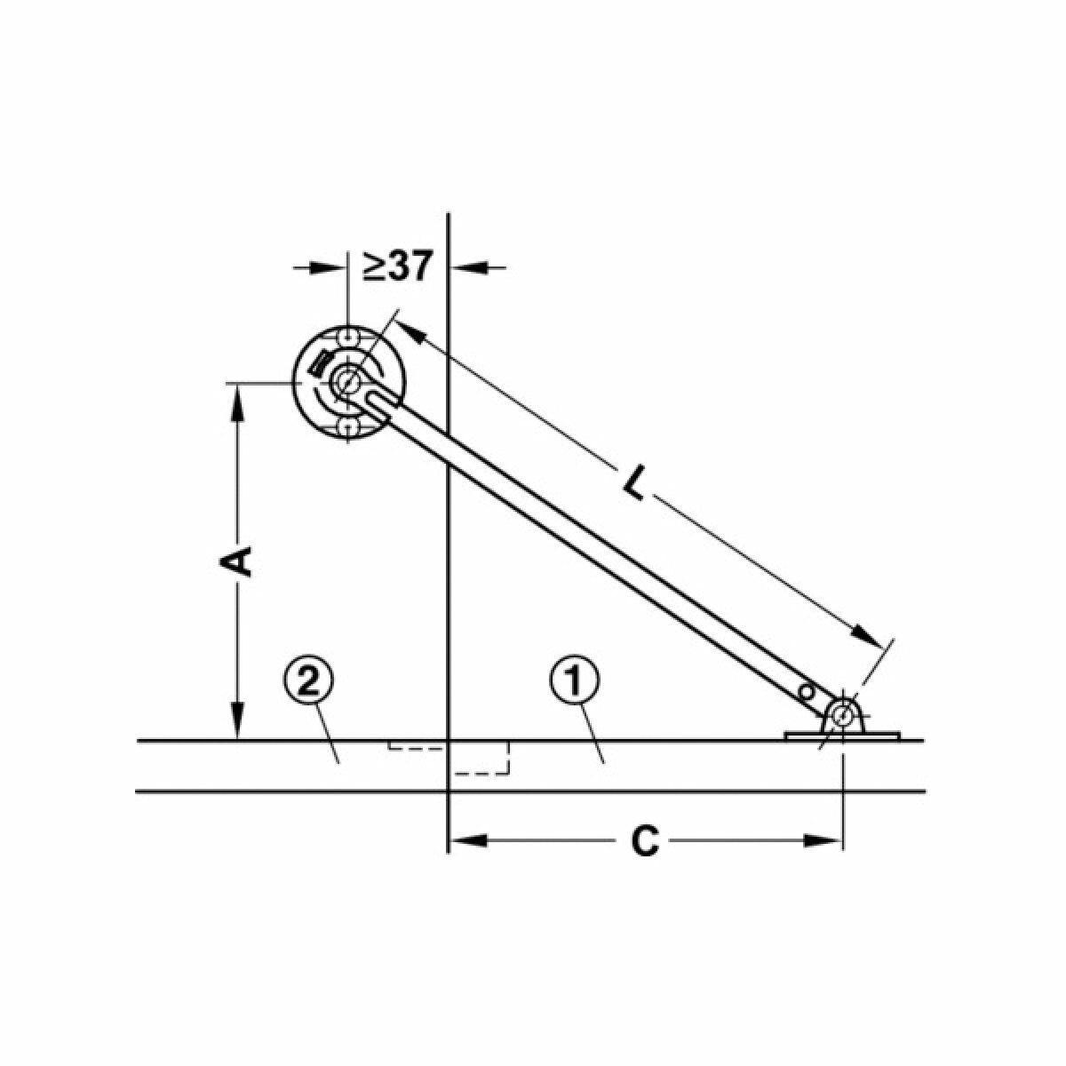 Hafele LUKE D.kapak makası frenli beyaz 225mm