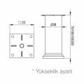 Hafele ALDEN Ayak yuvarlak mat krom 38x100mm