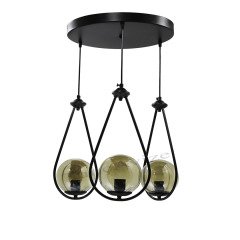 3LÜ DAMLA SİYAH - FÜME GLOBE (TOP) CAM