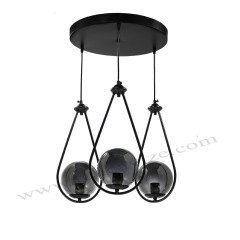 3LÜ DAMLA SİYAH - FÜME GLOBE (TOP) CAM