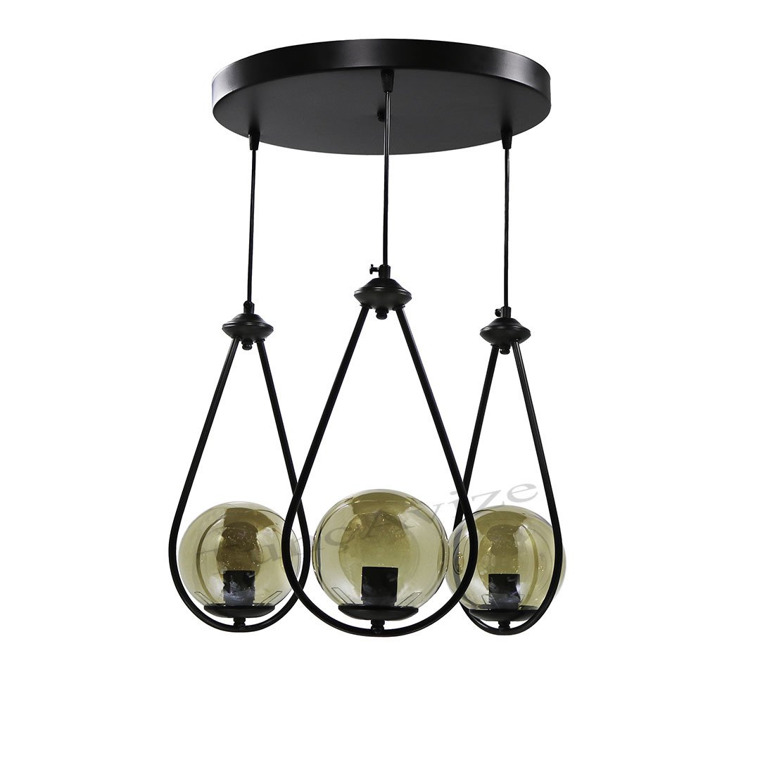 3LÜ DAMLA SİYAH - BAL GLOBE (TOP) CAM