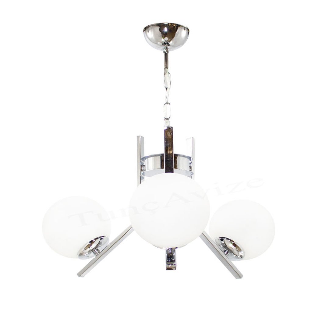 3LÜ ELEGANT KROM - BEYAZ GLOBE(TOP) CAM