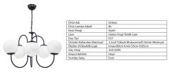 ORLEON SİYAH - BEYAZ GLOBE TOP CAM
