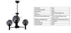 3lü Pipo Siyah - Füme Globe(Top) Cam