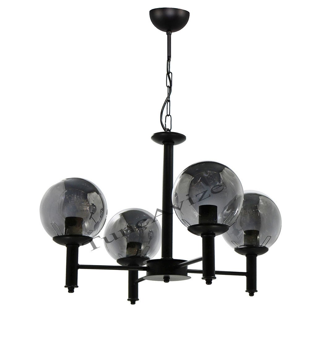 4lü Pipo Siyah - Füme Globe(Top) Cam
