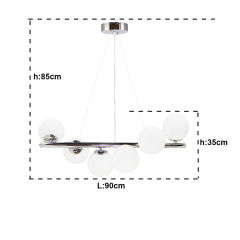 BURGU 6LI KROM - BEYAZ GLOBE (TOP) CAM