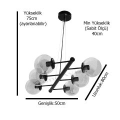 KILÇIK 6LI KROM - BEYAZ GLOBE (TOP) CAM