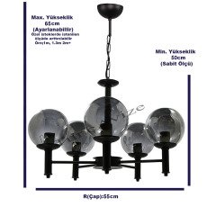 5li Pipo Siyah - Beyaz Globe(Top) Cam