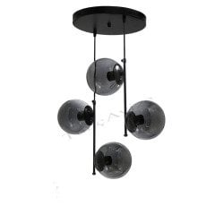 4LÜ ÇUBUK SARKIT SİYAH  - FÜME GLOBE(TOP) CAM