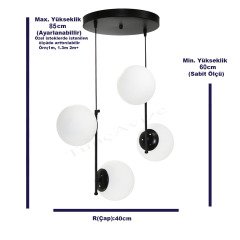 4LÜ ÇUBUK SARKIT KREM - BEYAZ GLOBE(TOP) CAM