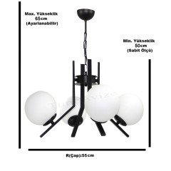 4LÜ ELEGANT SİYAH - BAL GLOBE(TOP) CAM