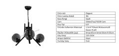 3LÜ ELEGANT SİYAH - FÜME GLOBE(TOP) CAM