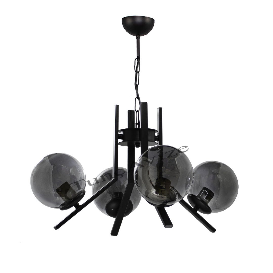 4LÜ ELEGANT SİYAH - FÜME GLOBE(TOP) CAM