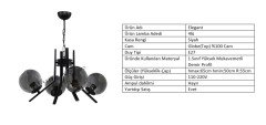 4LÜ ELEGANT SİYAH - FÜME GLOBE(TOP) CAM