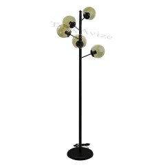 3LÜ DAL SİYAH LAMBADER - FÜME GLOBE(TOP) CAM
