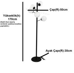 5Lİ DAL SİYAH LAMBADER - BAL GLOBE(TOP) CAM