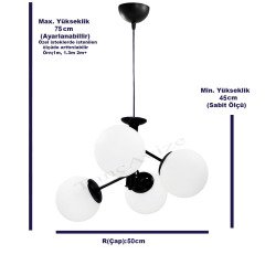 DAL 4LÜ SİYAH - BAL GLOBE(TOP) CAM