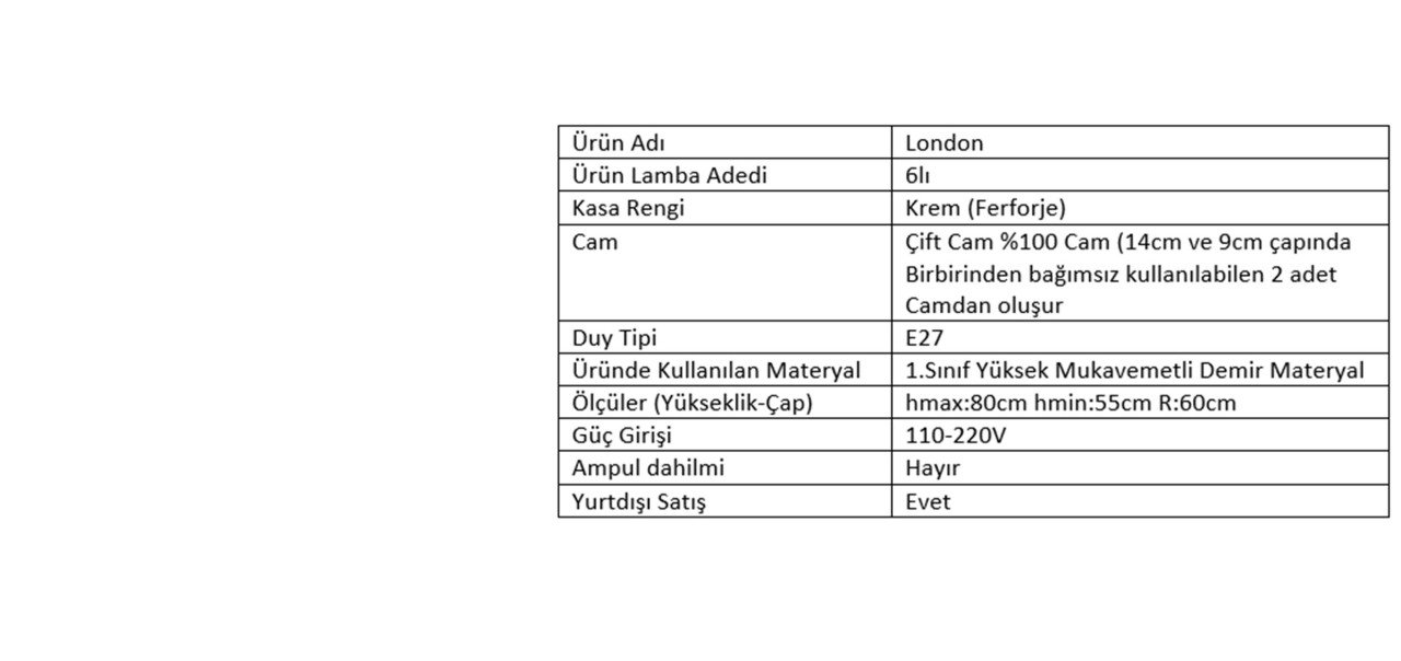 6LI LONDON KREM - BAL ÇİFT CAM