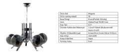 5Lİ ELEGANT KROM - FÜME GLOBE(TOP) CAM