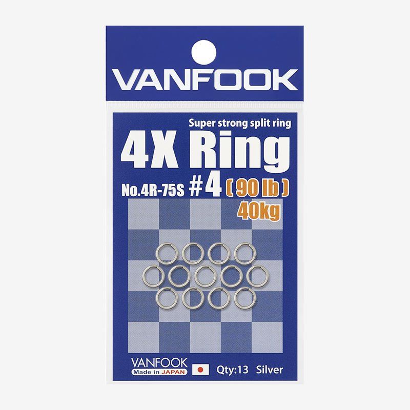 Vanfook Super Strong Split Ring 4X 4R-75S #8