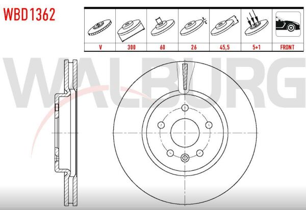 ÖN FREN DİSKİ HAVALI 5 BİJON / ASTRA K / 13597467-13515909
