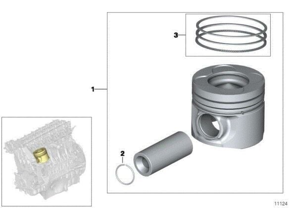 PİSTON 84.50MM / BMW E60-E61-E81-E82-E83-E87-E88-E90-E91 / 8770246050