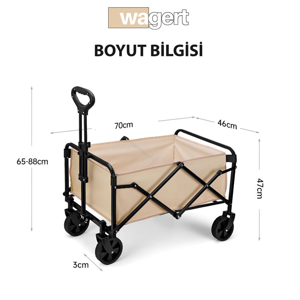 Küçük Çok Amaçlı Katlanır Kamp Piknik Tatil Sahil El Arabası Bahçe Pazar Kamp Eşya Taşıma Arabası Yeşil