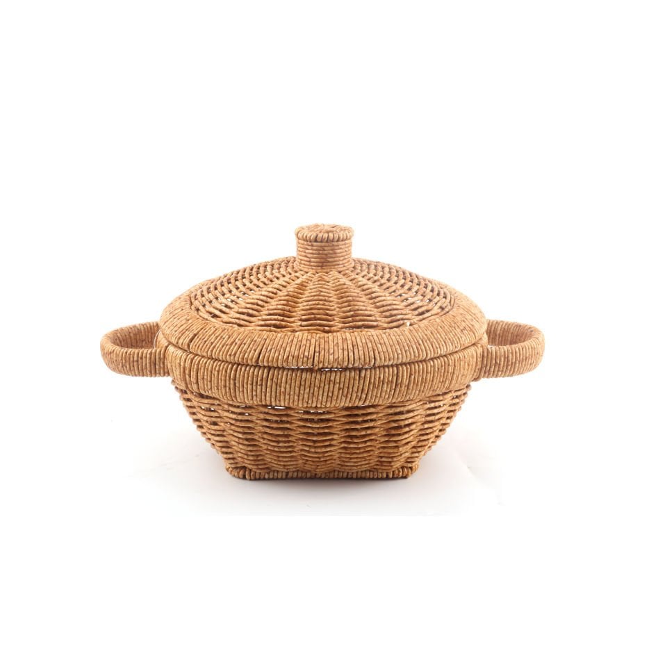 Rattan Tencere Model Rattan Hasır Ekmek Sunum Meyve Sepeti