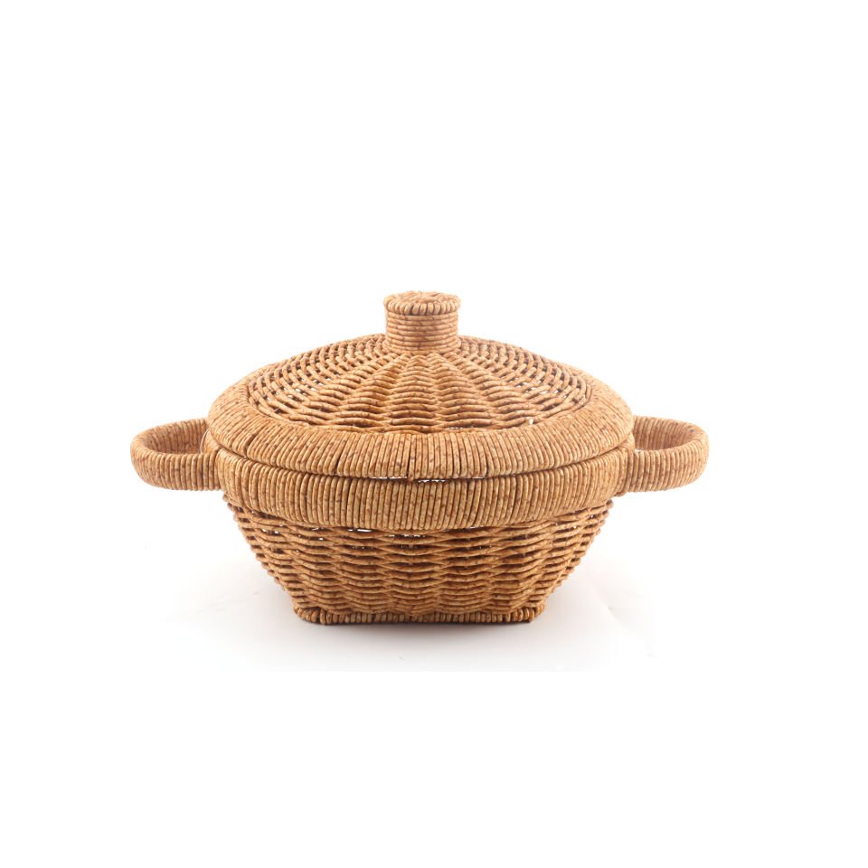 Rattan Tencere Model Rattan Hasır Ekmek Sunum Meyve Sepeti