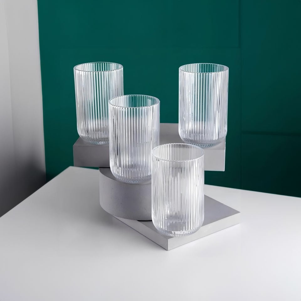 Lucca Şeffaf 4'lü Cam Meşrubat Bardağı - 465 ml