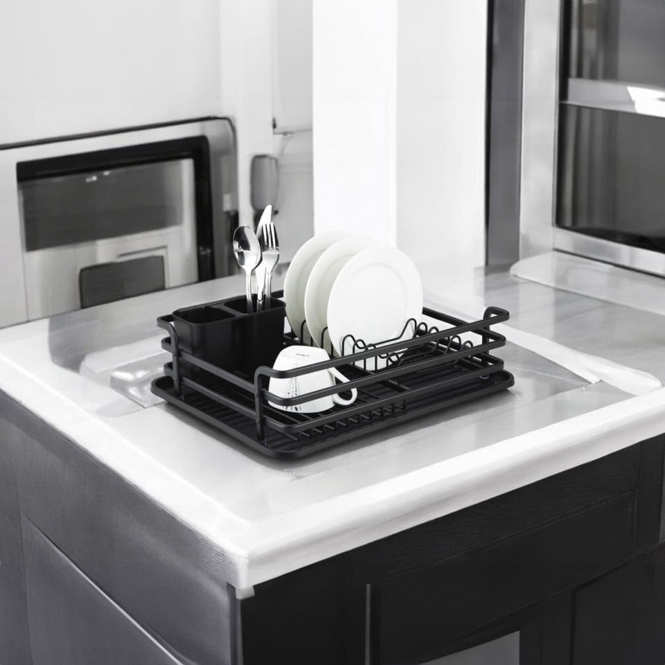 Paslanmaz Alüminyum Tek Katlı Siyah Bulaşıklık Modern Tabaklık