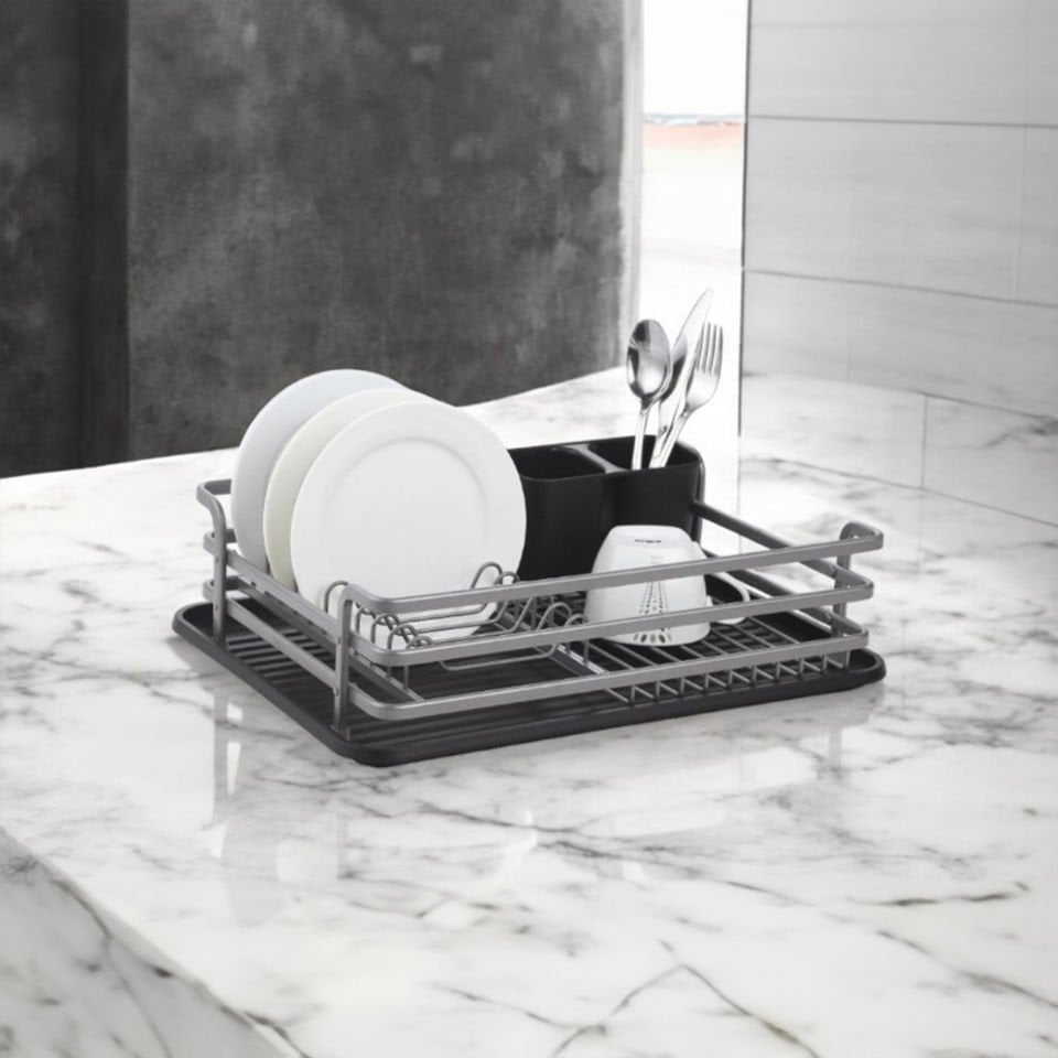 Paslanmaz Alüminyum Tek Katlı Füme Bulaşıklık Modern Tabaklık